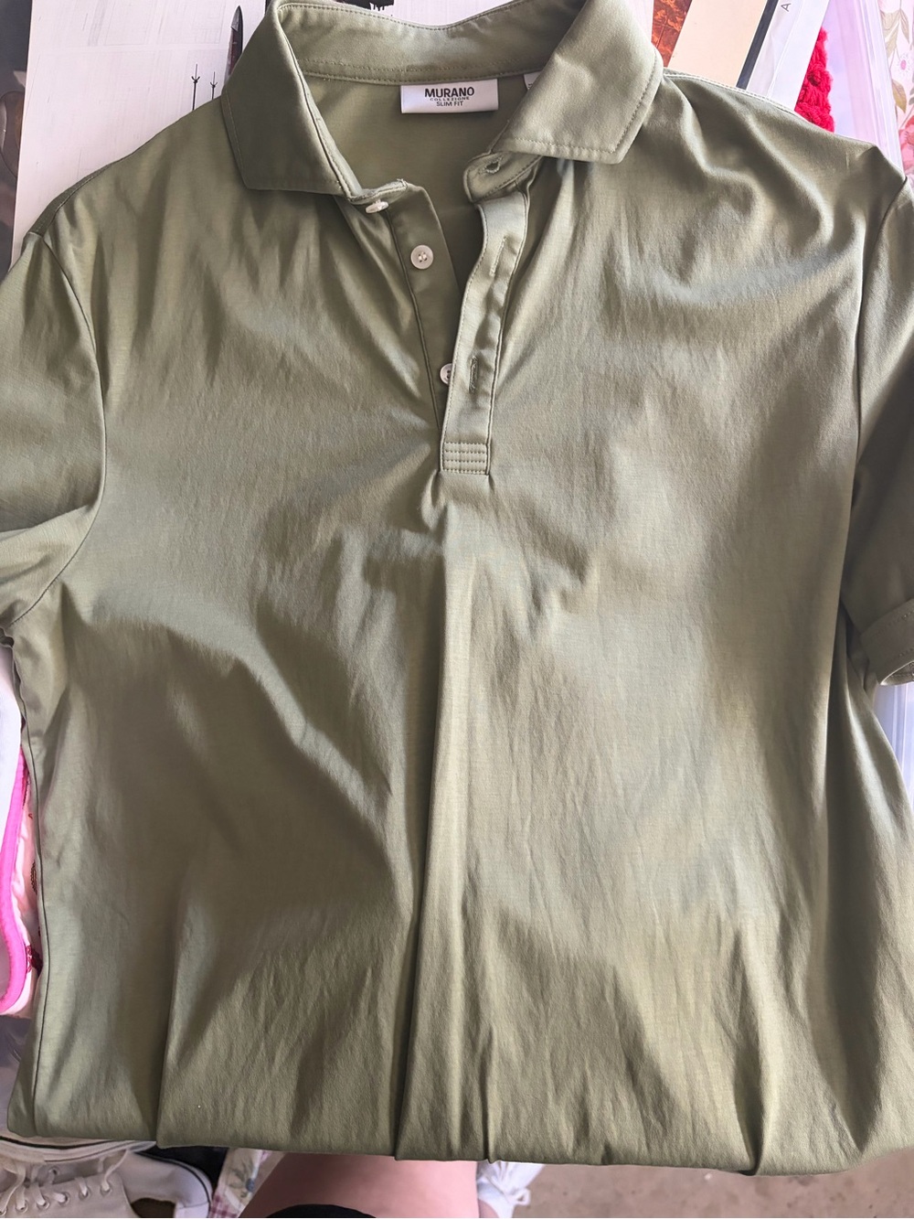 Murano Men's Light Olive Green Polo Shirt